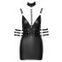 Cottelli Bondage - Mini-robe brillante à col, noire - M