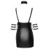 Cottelli Bondage - Mini-robe brillante à col, noire - M