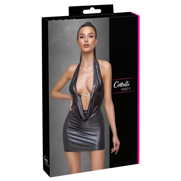 Cottelli Party - robe à col montant (argent) - XL