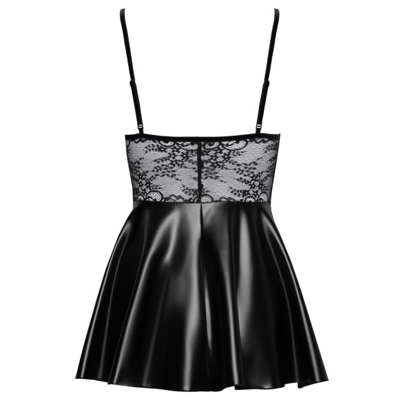 Noir - robe brillante avec haut dentelle (noir)