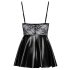 Noir - robe brillante avec haut dentelle (noir) - L