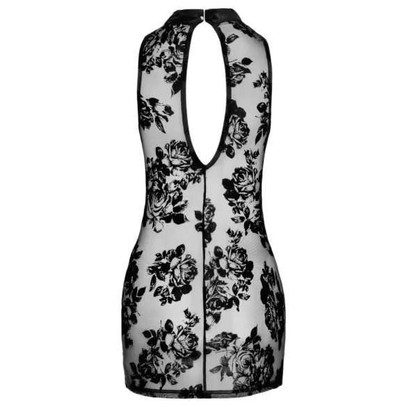 Noir - robe mini noire sans manches à motif de roses