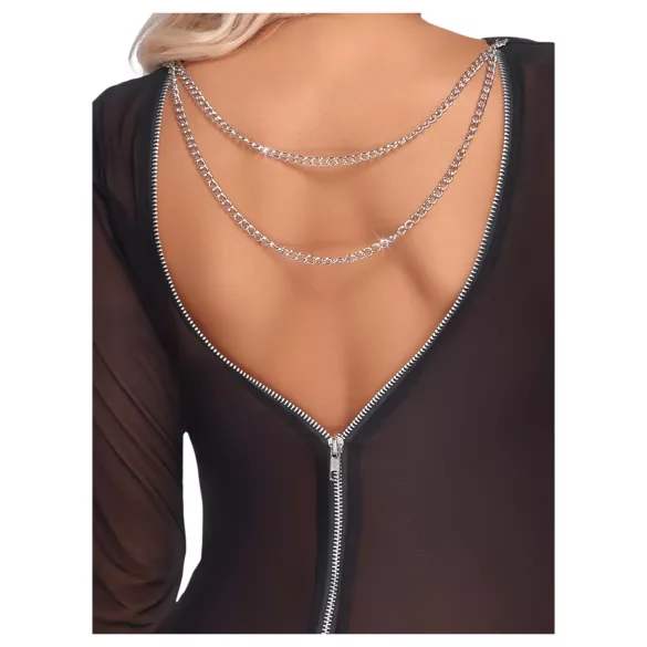 Cottelli Party - robe transparente avec fermeture éclair - noir