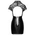 Noir - Robe brillante avec corset et haut en dentelle (noir)