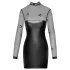 Noir - robe moulante transparente haut brillant - noir - M
