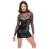Noir - robe brillante à haut transparent (noir) - XL