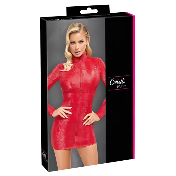 Cottelli - robe courte effet serpent - rouge - M