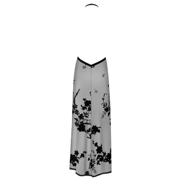 Noir - robe maxi transparente motif floral (noir) - M