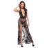 Noir - robe maxi transparente motif floral (noir) - XL