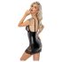 Noir - Robe mini noire avec côtés transparents - L