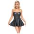 Cottelli - Robe mini noire brillante avec jupe plissée - L