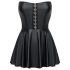 Cottelli - Robe mini noire brillante avec jupe plissée - L