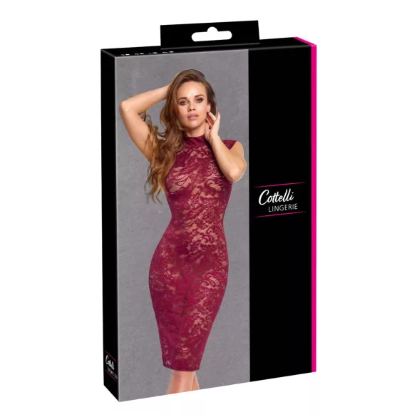 Cottelli - robe transparente dentelle - bordeaux
