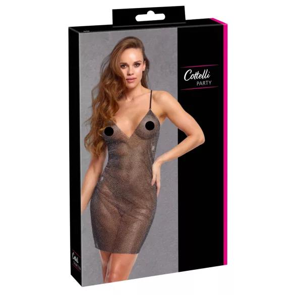 Cottelli Party - mini-robe sexy effet chaîne (noir) - S/M