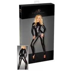   Noir - Combinaison moulante manches longues brillante - noir - M