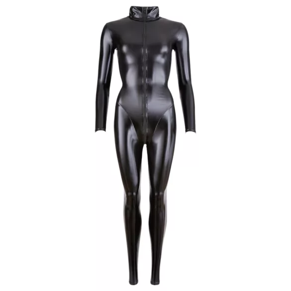 Cottelli - combinaison moulante brillante manches longues - noir - S