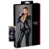 Cottelli Plus Size - combinaison moulante manches longues brillante - noir - 3XL