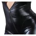 Cottelli Plus Size - combinaison moulante manches longues brillante - noir - 3XL