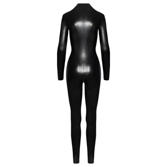 Noir - combinaison longue moulante - effet serpent - noir - L