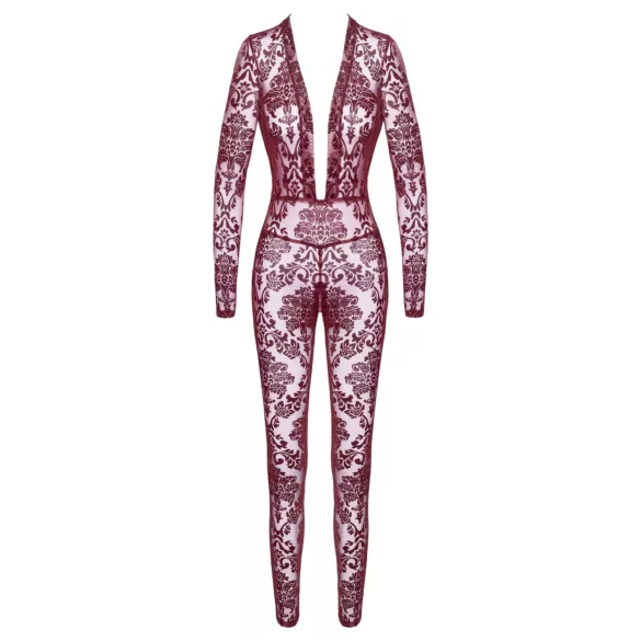 Noir Kink Royal - body résille transparent - rouge - M