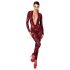 Noir Kink Royal - body résille transparent - rouge - L