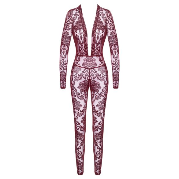 Noir Kink Royal - body résille transparent - rouge - L