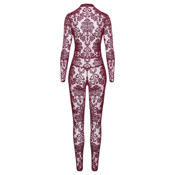 Noir Kink Royal - body résille transparent - rouge - L