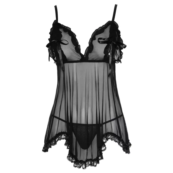 Cottelli - Babydoll sexy volanté - noir - M