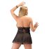 Cottelli Grande Taille - Babydoll en dentelle noir séduisant