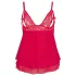 Cottelli Plus Size - babydoll sexy en dentelle - grande taille - rouge - 2XL