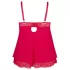 Cottelli Plus Size - babydoll sexy en dentelle - grande taille - rouge - 2XL