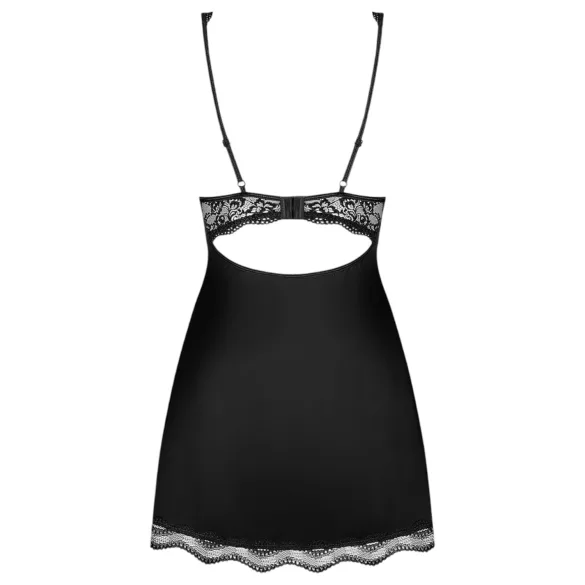 Obsessive Luvae - nuisette à fleurs avec strass et string - noir