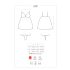 Nuisette Lucie fleurie & strass, string noir inclus - L/XL