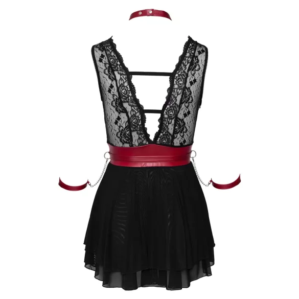 Babydoll dentelle noir avec col bondage Cottelli