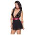 Babydoll dentelle noir avec col bondage Cottelli - M