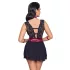 Babydoll dentelle noir avec col bondage Cottelli - M