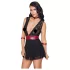 Babydoll dentelle noir avec col bondage Cottelli - L