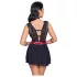 Babydoll dentelle noir avec col bondage Cottelli - L