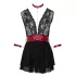 Babydoll dentelle noir avec col bondage Cottelli - L