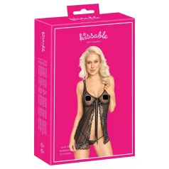 Kissable - Babydoll ouvert (noir)