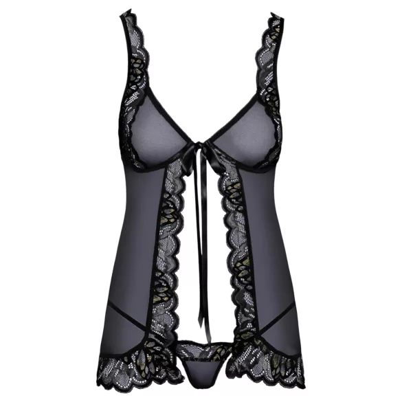 Kissable - Babydoll ouvert (noir)