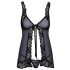 Kissable - Babydoll ouvert (noir)