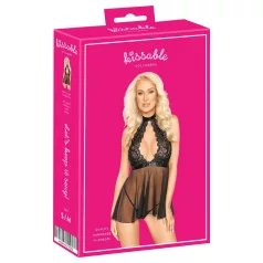 Kissable - nuisette babydoll dentelle tour de cou - noir
