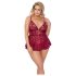 Cottelli Courbes - ensemble mini-robe en dentelle (rouge)