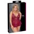 Cottelli Courbes - ensemble mini-robe en dentelle (rouge)