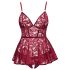 Cottelli Courbes - ensemble mini-robe en dentelle (rouge)