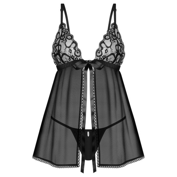 Obsessive - babydoll en dentelle - ensemble - noir