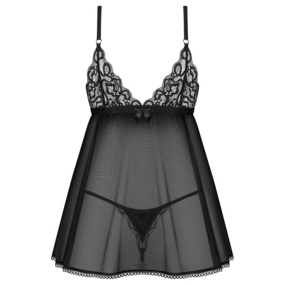 Obsessive - babydoll en dentelle - ensemble - noir