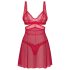 Obsessive Cupide Desir - nuisette dentelle transparente (rouge)