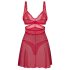 Obsessive Cupide Desir - nuisette dentelle transparente (rouge)